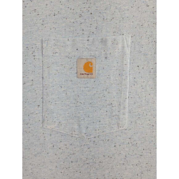 Carhartt Speckled Loose Fit T-Shirt Women's 1X Pocket Short Sleeve Light Blue - Picture 2 of 6